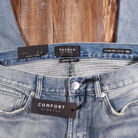 NWT 70$ Pacsun Stacked Ergo Skinny Comfort Stretch Light Wash Jeans 30x32 - Picture 6 of 7
